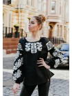 Чорна  вишиванка з білою вишивкою 