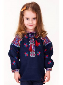 Children's embroidered in blue