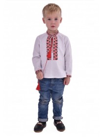 Embroidery for a boy with a black embroidered red