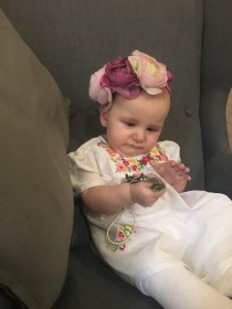 Embroidered dress for girls, white