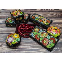 Шкатулка з розписом "квіти" 3