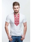 Чоловіча вишита футболка вишивкою червоними нитками