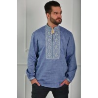 Men's embroidered denim color