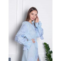 Blue linen dress