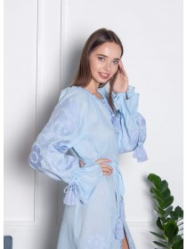 Голуба лляна сукня 