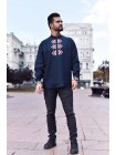Чоловіча вишиванка темно-синя з вишивкою 