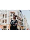 Чорна  вишиванка з білою вишивкою 