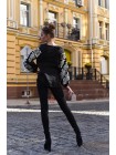Чорна  вишиванка з білою вишивкою 
