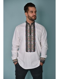Men's white embroidery