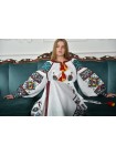 Біла лляна сукня довга