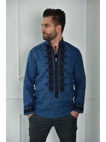 Blue men's embroidery