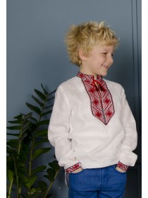 Embroidery for a boy with a black and red embroidery