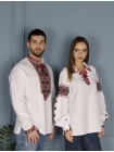 Біла чоловіча лляна вишиванка "Отаман"