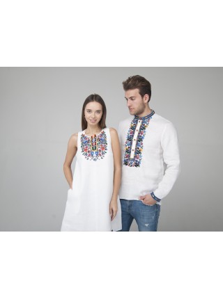 Білосніжна лляна сукня та Чоловіча вишиванка Pair4