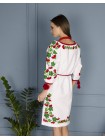 Біла лляна сукня з калиною
