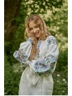 Платье вышитое с цветочным узором, черное